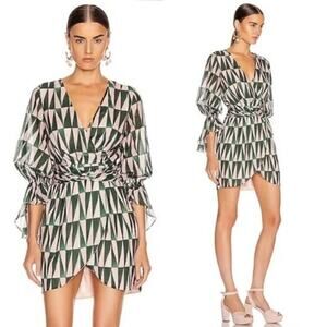 PATBO Geo Print Cotton Mini Dress Size 8